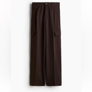 H&M Women’s Wide leg Brown Cargo Pants Size 16 NWT